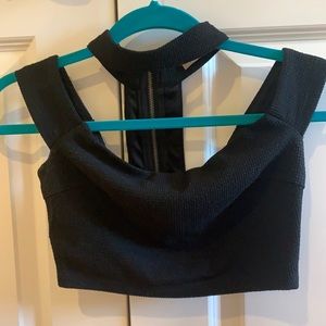 LF Crop Zipper Back Top